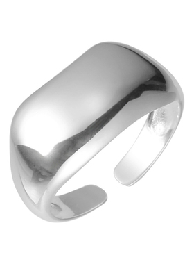 女925纯银小众设计光面开口戒指