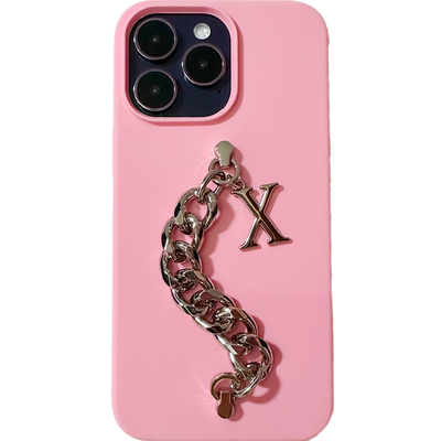 苹果14promax液态硅胶链条手机壳