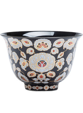 盛唐夜宴金银错满花大号品茗杯