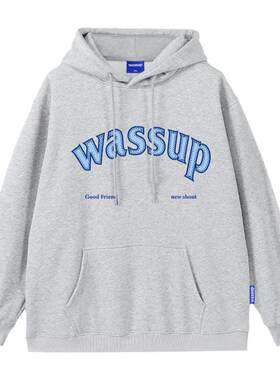 WASSUP潮牌卫衣男连帽重磅
