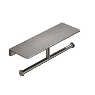 枪灰色全铜纸巾架卫生间厕所免打孔壁挂卷纸架厕纸架置物架手纸盒