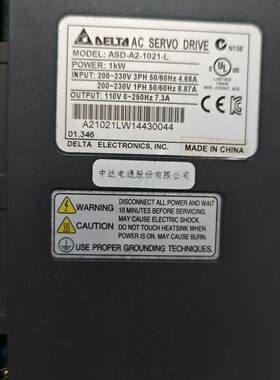议价Delta A2 Servo Driver Asd-A2-1021-L 1Kw Power Cheng适用
