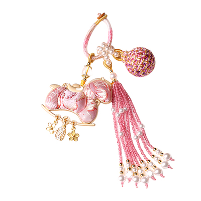 宋锦有求必应马上有钱花小马挂件