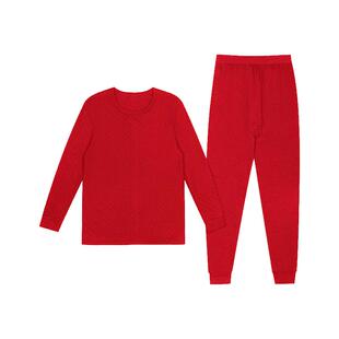 宜而爽【三层夹棉】保暖内衣套装男女士 上下层纯棉打底秋衣秋裤