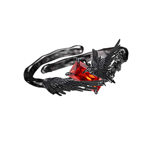 MASW麻秀原创设计荆棘系列暗黑甜酷乌鸦戒指小众高级感情侣食指戒