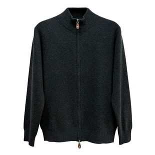 lp秋冬新款迪奥立领拉链羊绒针织衫上衣商务休闲舒适男士开衫毛衣