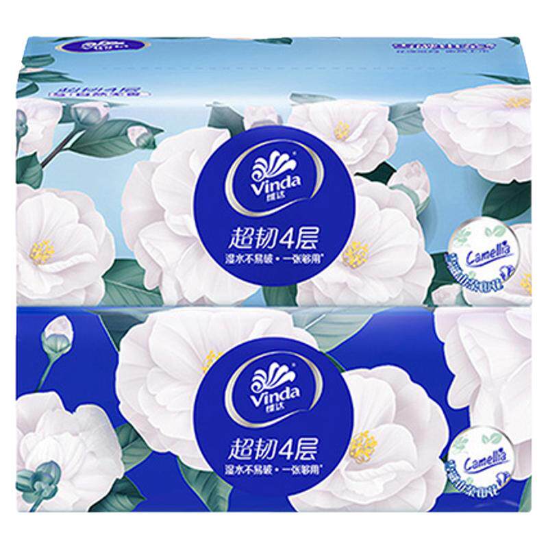 维达纸巾山茶花香抽纸4层90抽
