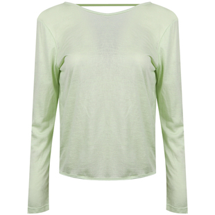 SLIMMO运动长袖女网红速干短袖宽松速干扭背美背上衣瑜伽健身罩衫