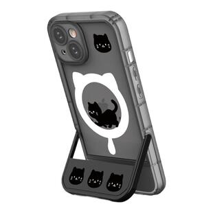 适用于iphone17e支点式xs磁吸17promax支架11卡通17air手机壳全包14plus原创magsafe跑步猫咪16pro新款13防摔