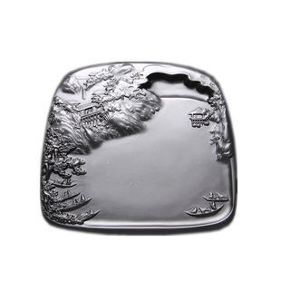 非遗名师歙砚 渔歌唱晚 老坑砚台天然原石书法绘画专用收藏送礼端