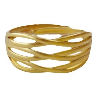 沙金版通体一色仿黄金装饰品金色戒指活口中夸张时尚女指环花指环