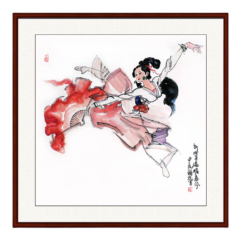 纯手绘中国画房间酒店禅意