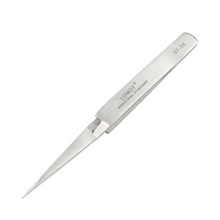 LOMOT无磁不锈钢反差镊子直尖头 反向自锁维修夹持精密元件工具夹