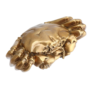 铜实心横财螃蟹玩具手把件茶宠男女随身纵横天下偏财八方来财挂饰