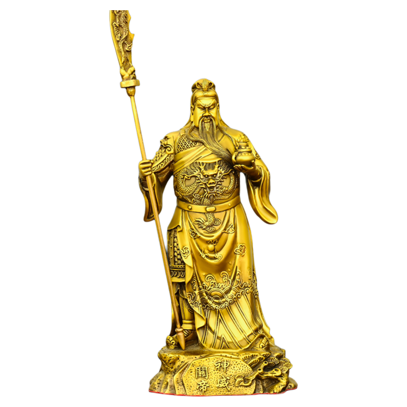 纯黄铜关公神像摆件家居装饰关帝圣君关二爷武财神关羽威风凛凛