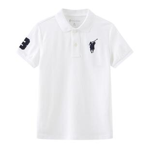 POLOWALK童装女童短袖POLO衫夏季新款保罗儿童运动风翻领t恤上衣