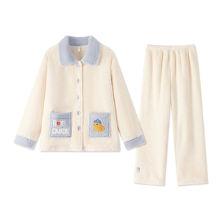 BE冬季睡衣珊瑚绒女款可爱冬装冬天加绒加厚女士可外穿家居服秋冬