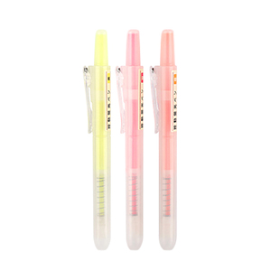 【粉笔文创】 粉笔炫彩按动笔 荧光笔标记笔记号笔 学生用 彩色粗划重点背书神器闪光莹光银光萤光笔