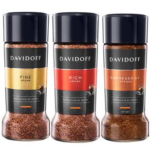 Davidoff大卫杜夫纯黑咖啡意式浓缩冻干无糖精香浓柔和速溶冰美式