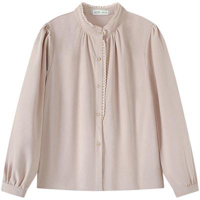 慕兔法式立领长袖衬衫