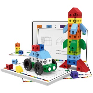 因儿乐数学思维训练啵啵益智方块积木男孩3高级教学拼装6宝宝玩具