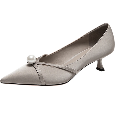 natursun法式小香风尖头高跟鞋