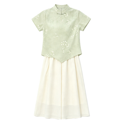 骄骄虎女大童夏季盘扣汉服套装