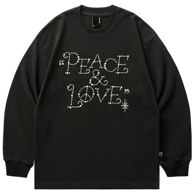 Remedy秋季新款美式街头潮牌宽松上衣国潮情侣珍珠长袖T恤男女