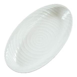 【L10】LZ陆升song系列建白釉16寸跳刀纹鱼盘鱼盆新骨瓷陶瓷汤碗