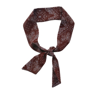 ins老钱风古着中古复古腰果波点窄长条小丝巾 春秋装饰小领巾