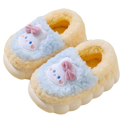 冬季儿童棉拖鞋女童可爱卡通包跟