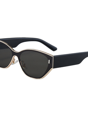 欧美风辣妹复古猫眼墨镜方圆脸潮