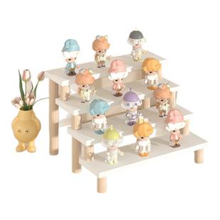 盲盒展示架 幼儿园美工区作品展架 多层阶梯收纳架桌上台阶置物架