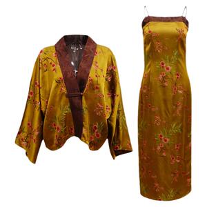 澄渔高定【一剪金蛰】新中式女装香云纱高端提花外套连衣裙套装