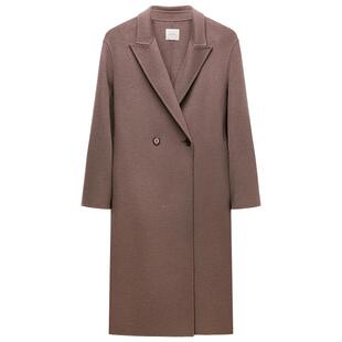 【季末折扣】OCHIRLY欧时力100%羊毛双面呢戗驳领大衣外套2025冬