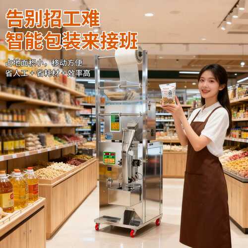 厂家直销全自动立式小型打包机五谷杂粮粉末颗粒背封分装机灌装机