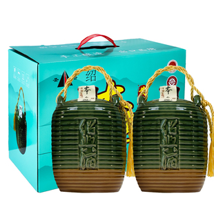 正宗绍兴老黄酒二十年陈本色原酒1.5L坛装无焦糖色干型元红花雕酒