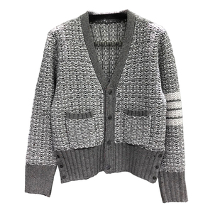 TB针织毛衣开衫雪花点粗针加厚上衣秋冬外搭慵懒宽松长袖韩风外套