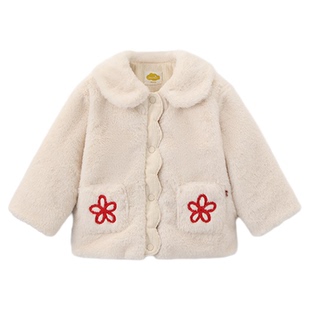 moimoln小云朵童装25年冬季新款女童棉服外套儿童棉袄外穿羊羔毛