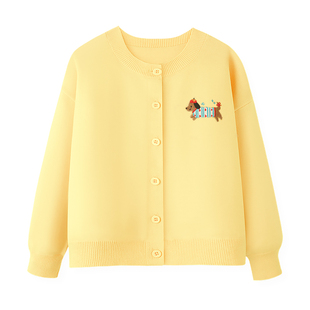 雅鹿女童针织开衫薄款2026新款女孩超好看刺绣上衣中大童春装外套