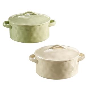 奶油风双耳大汤碗家用2024新款陶瓷大号汤盆带盖泡面碗螺蛳粉面碗