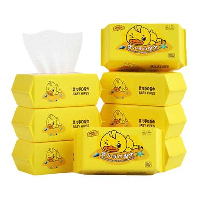 小黄鸭婴儿湿巾纸新生手口幼儿童湿纸巾带盖家用实惠装大包抽取式