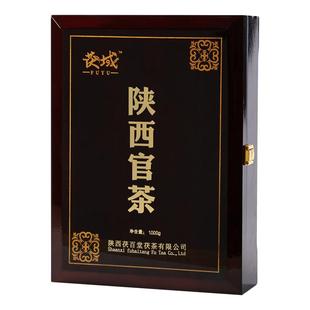泾阳茯茶陕西官茶西安特产茯茶金花茯砖伏茶 2016老茶实木礼盒1KG