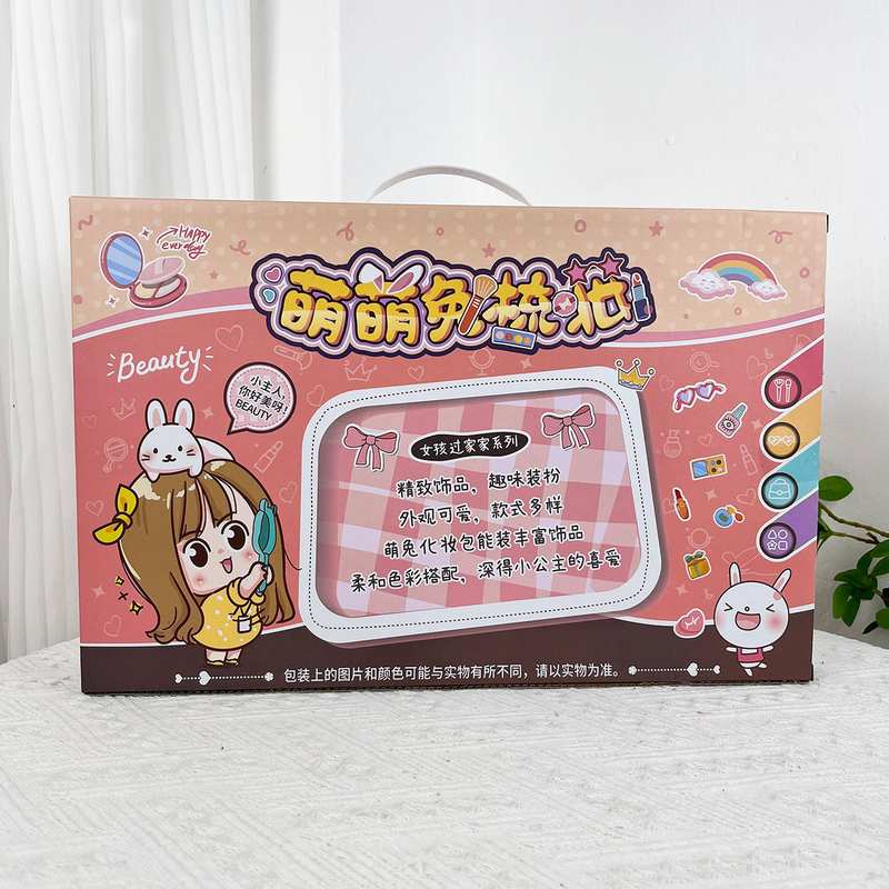 儿童女孩玩具过家家视频小模拟萌角色首饰套装批发梳妆台兔手提包