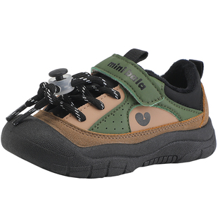 迷你巴拉冬季加绒保暖小童休闲鞋包头女童防撞宽鞋头宝宝鞋男童