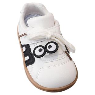 婧麒儿童鞋子可爱风大眼睛小白鞋女学生百搭休闲板鞋魔术贴休闲鞋