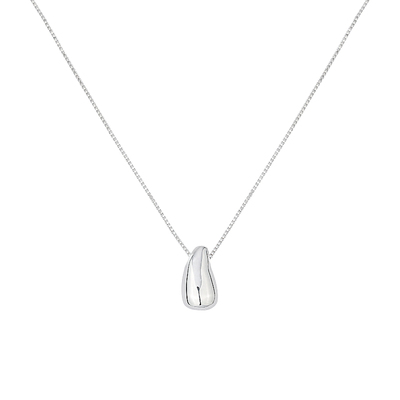 耳边风蒸汽水滴通体纯银项链