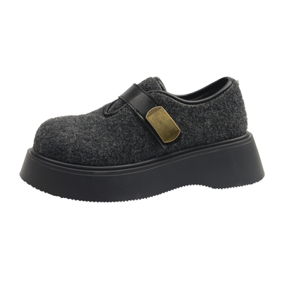 厚底灰色毛毡勃肯鞋女乐福棉鞋子