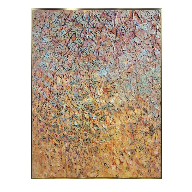 瑞杰 手绘油画《叶》艺术家原创作品 新居入户玄关走廊过道装饰画