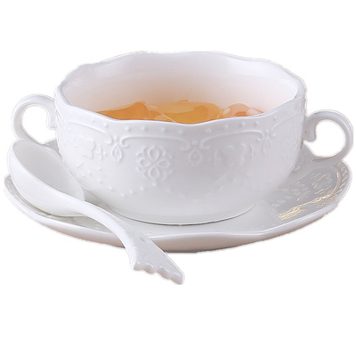 双耳欧式风甜品燕窝圆形陶瓷欧式